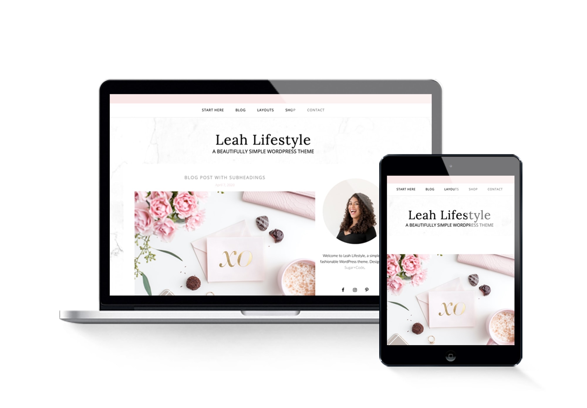 Leah lifestyle simple feminine wordpress theme